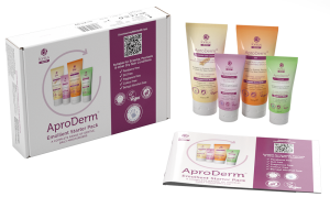 Four AproDerm® emollient tubes and a self-care guide to help patients take control of their dry skin condition - Aproderm