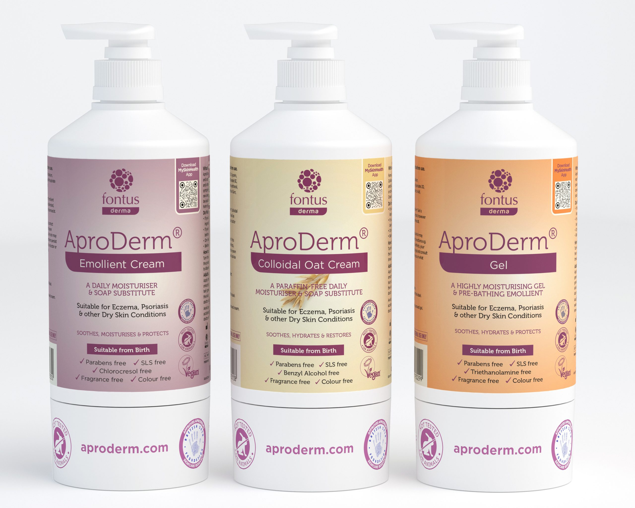 Aproderm New Emollient Bottles